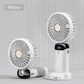 Digital Display Portable Mini Fan – 5-in-1 Multipurpose USB-C Rechargeable Handheld Fan - With Cable